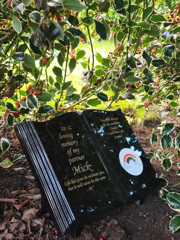 Memorial Grave Marker Grave Stone Headstone Flat Headstone Open Book Bible 
