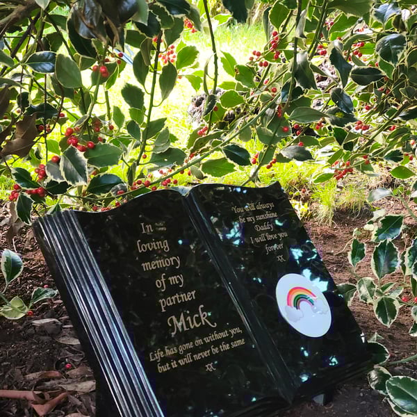 Memorial Grave Marker Grave Stone Headstone Flat Headstone Open Book Bible 