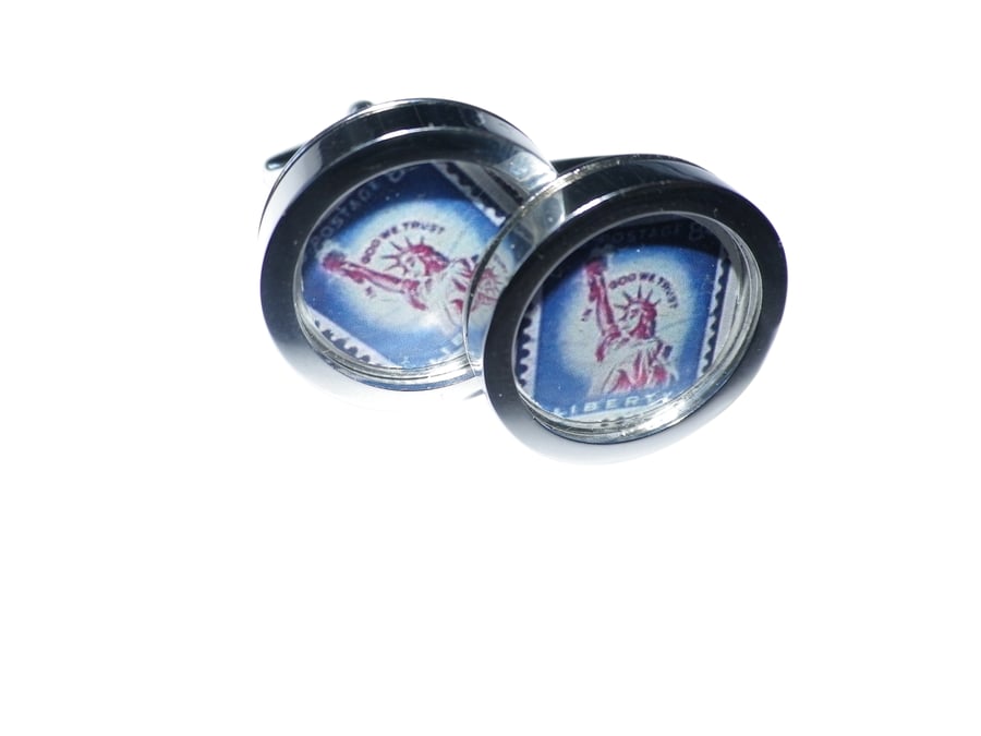 Statue of Liberty cufflinks, free shipping, gift wrapped, digital image, Ref1453