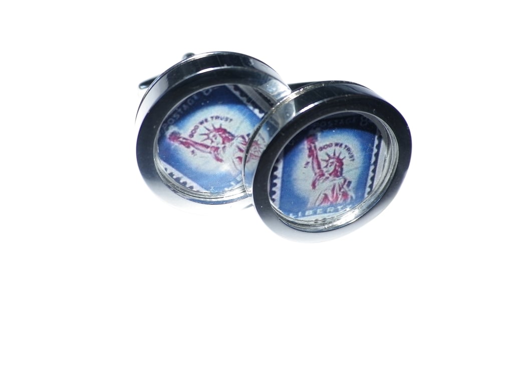 Statue of Liberty cufflinks, free shipping, gift wrapped, digital image, Ref1453