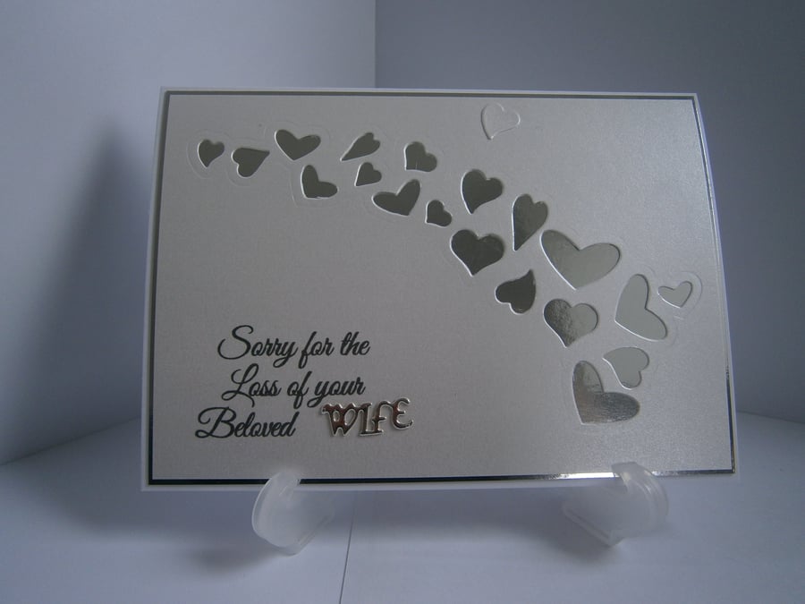 Handmade A6 Sorry For The Loss of Your Beloved Wife Card