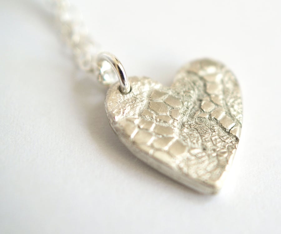 Lace Heart pendant - gift for her