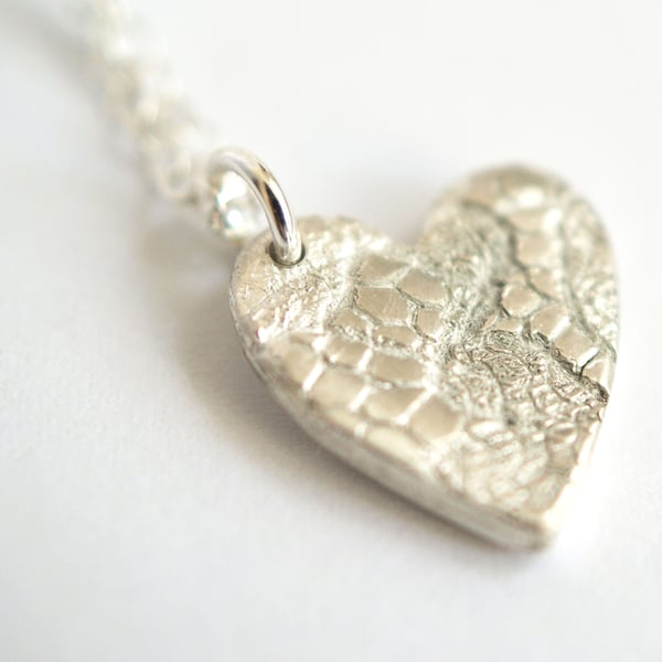 Lace Heart pendant - gift for her