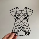 Geometric Schnauzer Dog 3D Printed Wall Art