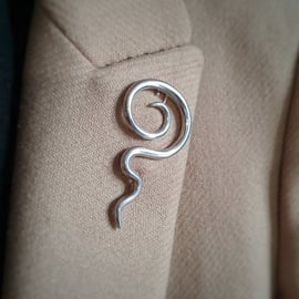 SALE Handmade swirl brooch in sterling silver
