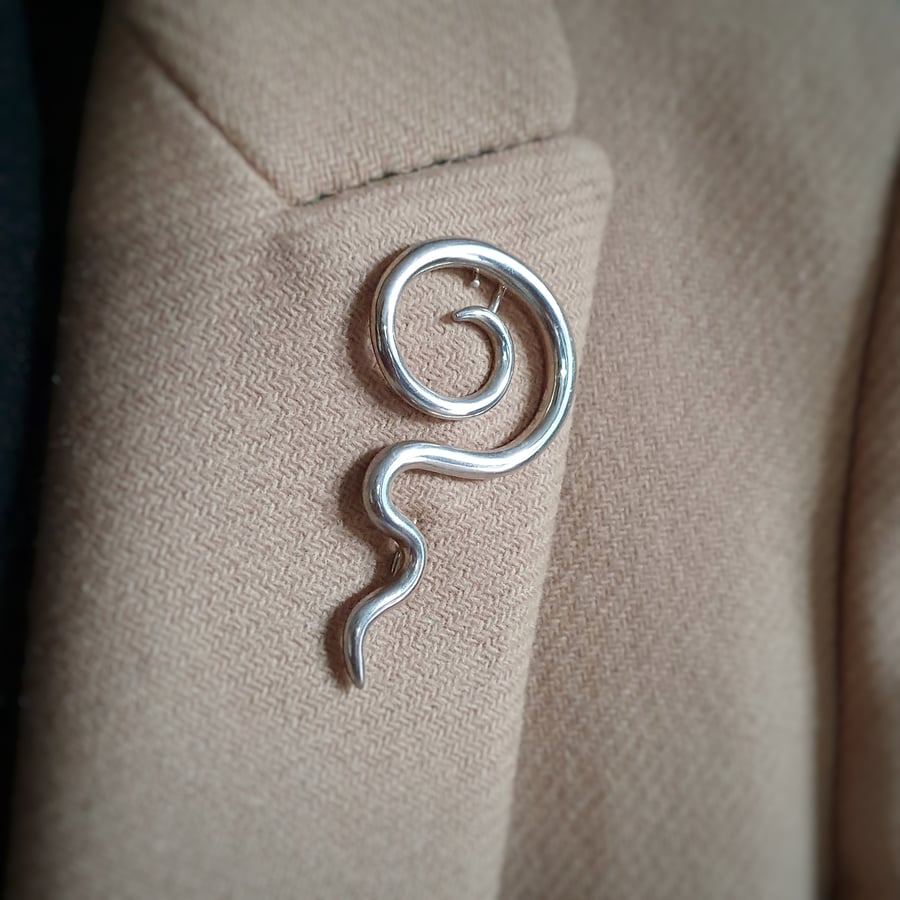 SALE Handmade swirl brooch in sterling silver