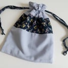 Drawstring bag, make up bag, travel bag, accessories bag, gift for her