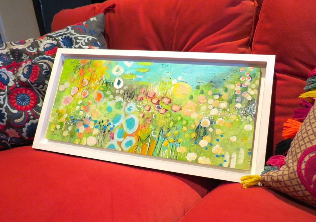'Along this Path' Original Abstract Floral Landscape by Jackie Reynolds