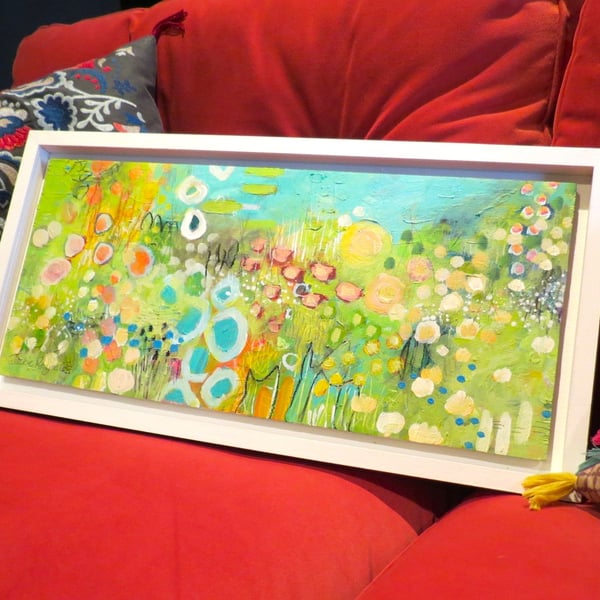 'Along this Path' Original Abstract Floral Landscape by Jackie Reynolds