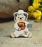 Bee Gift, Handmade Beekeeping Teddy Bear Brooch, Beekeeper, Honey Bee Gift - Image 1