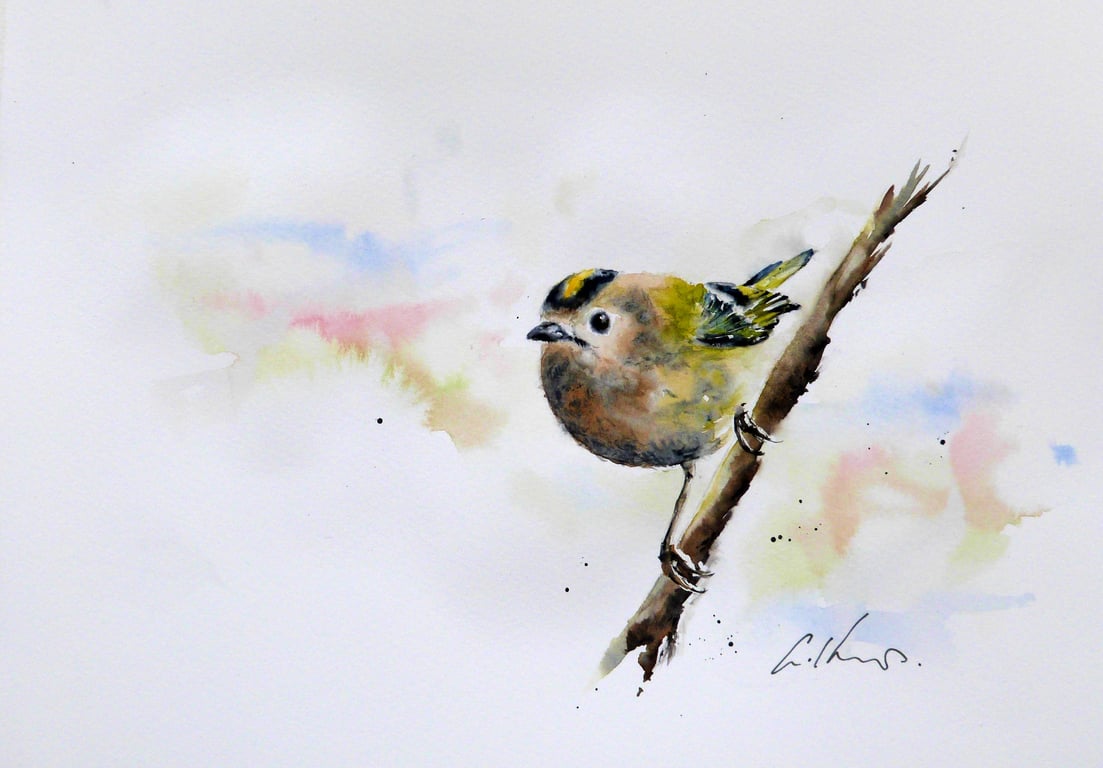 Goldcrest, Original Watercolour Painting.
