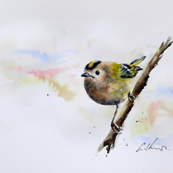 Goldcrest, Original Watercolour Painting.