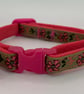 Hot Pink and Brown Cat Collar - Image 2