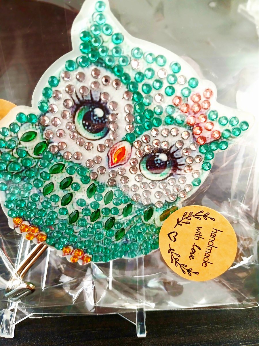 2D handmade owl key hooks with strong adhesive on the back for walls & cupboards