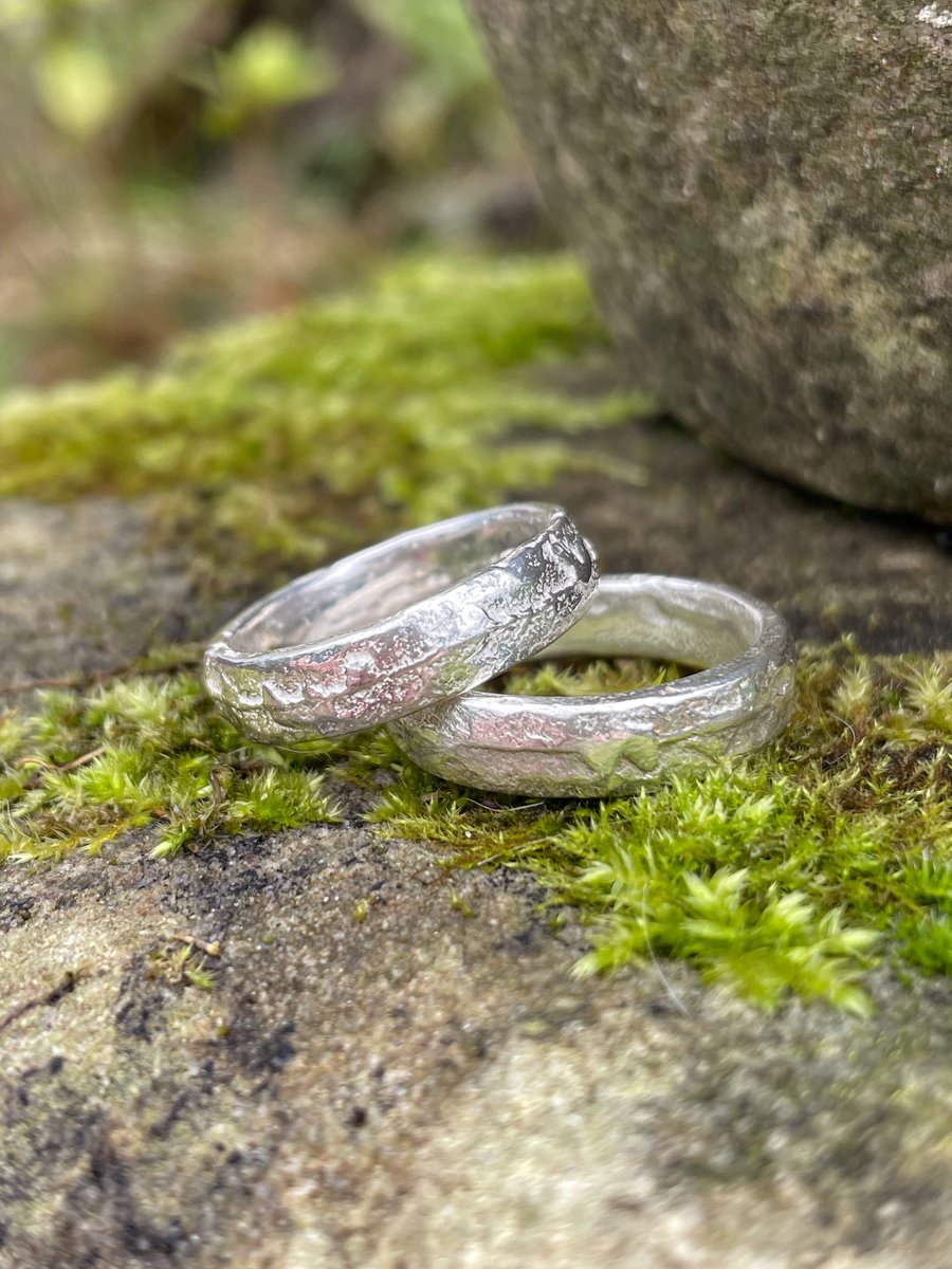 Chunky textured sand cast silver ring
