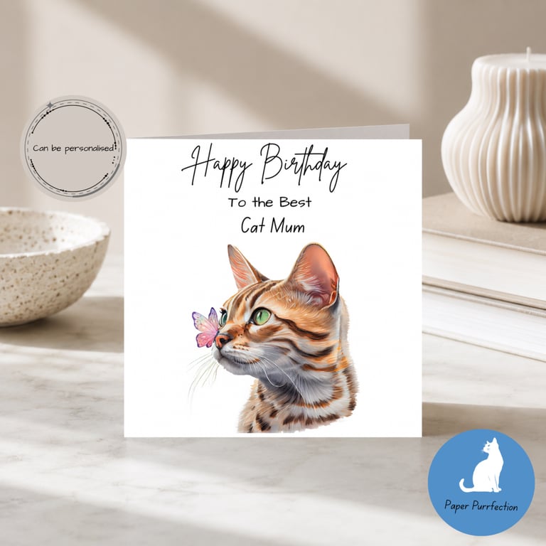 Happy Birthday Cat Mum Card 