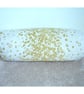 Gold Bolster Cushion COVER ONLY Round Cylinder Neck Roll 8x18 Embroidered Spots - Image 1