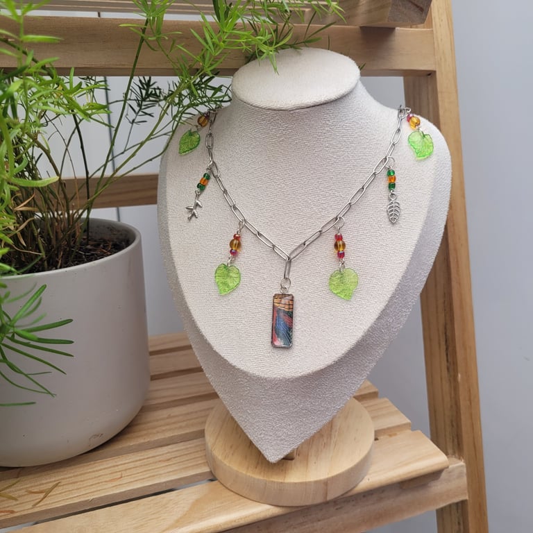 Upcycled Parrot Charm Necklace