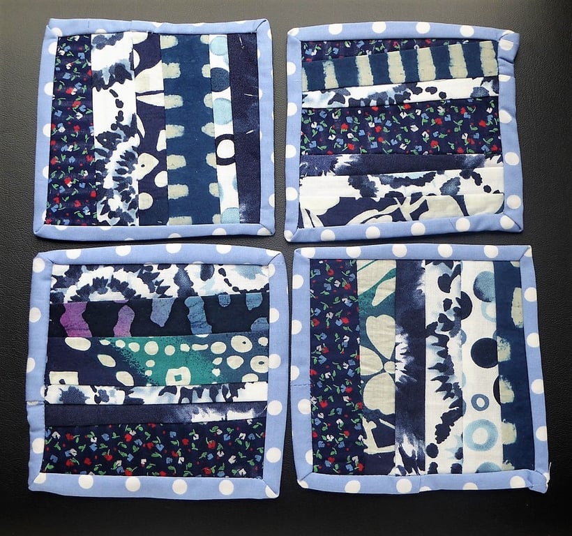 Patchworked textile Coaster set