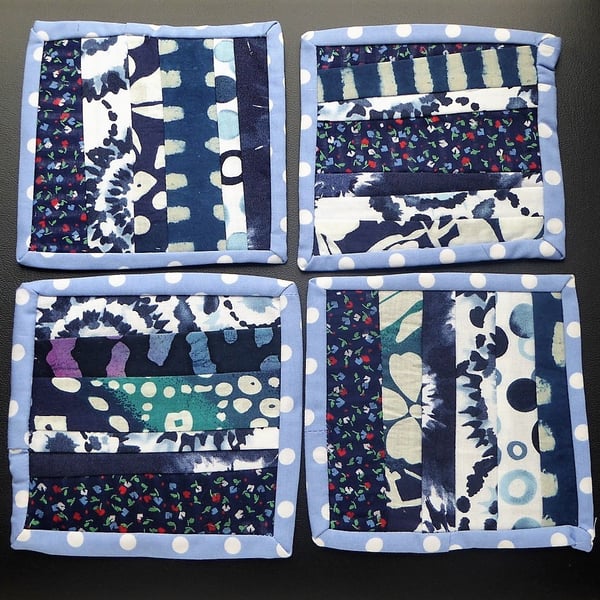 Patchworked textile Coaster set