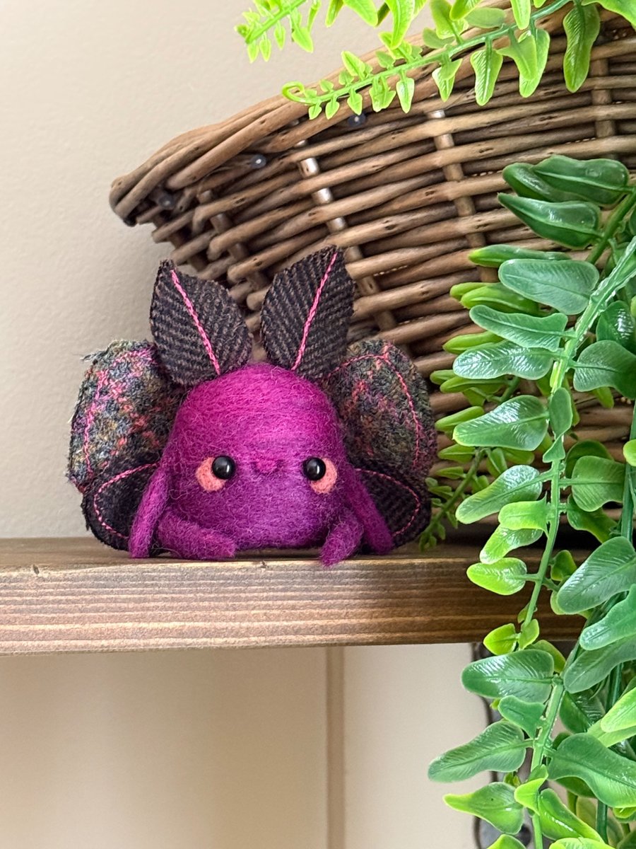 Purple Moth Friend Needlefelted Art Doll