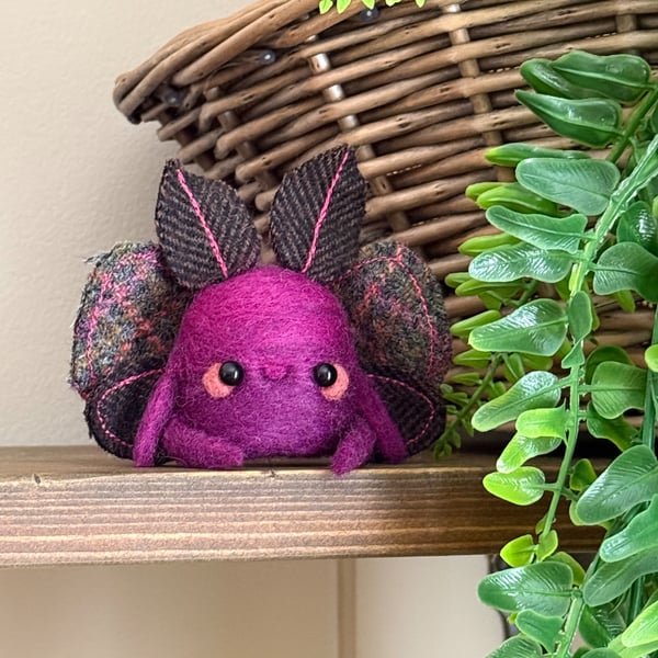 Purple Moth Friend Needlefelted Art Doll