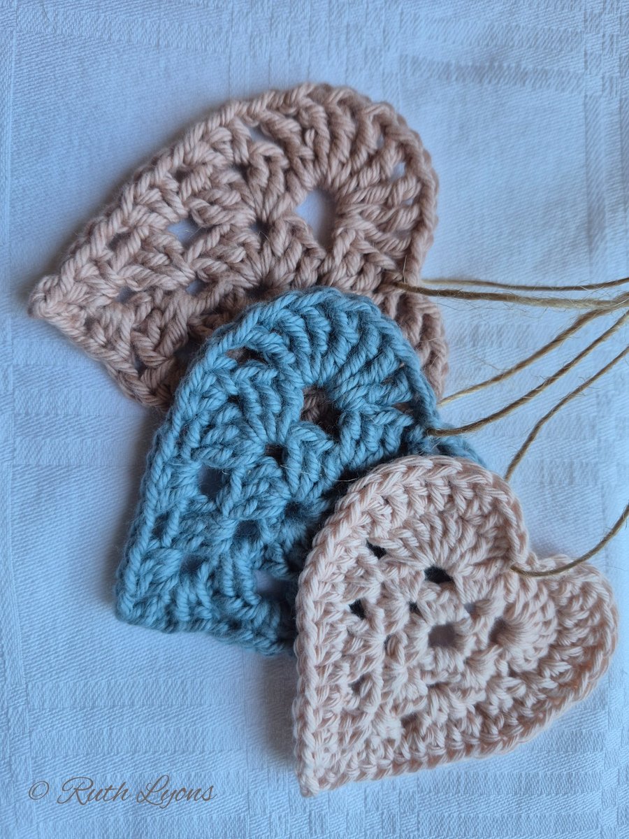 Hand crochet heart decoration.