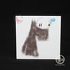 Scottie Dog with Blue Butterfly Blank Card