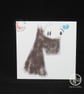 Scottie Dog with Blue Butterfly Blank Card - Image 1