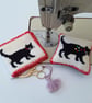 Lucky Black Cat Needlepoint Tapestry Kit - DIY Pincushion or Needle Case