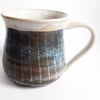 Large Blue and Oatmeal Patterned Mug - Hand Thrown Stoneware Ceramic Mug