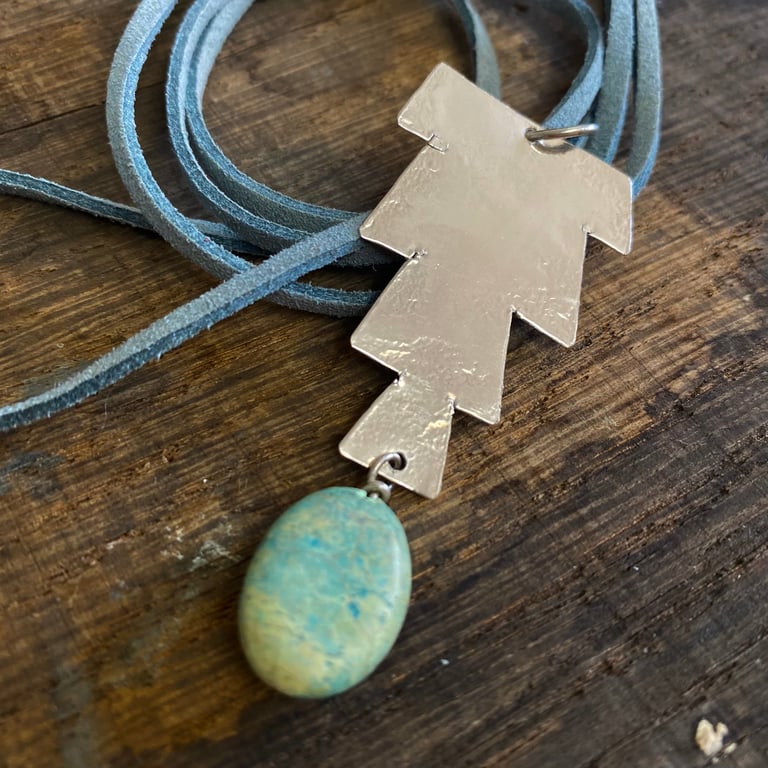 Sterling Silver Moroccan Inspired Pendant Necklace 