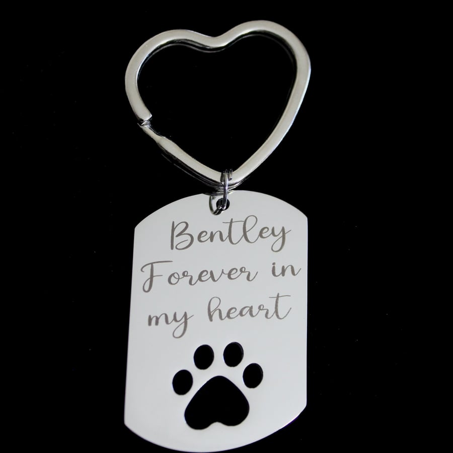 Engraved Keyring Pet Memorial Cat Dog Keepsake Gifts
