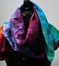 Silk hand dyed scarf, shawl or wrap - rainbow - Image 1