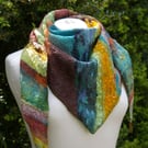 Handmade Felt Wool and Silk Scarf Shawl