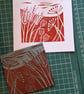 An original handprinted linoprint of an autumnal scene. 'Autumn' - Image 7