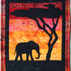 Elephant Sunset Kit Art Quilt 