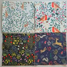 4 Paper napkins for decoupage woodland animal and flowers designs