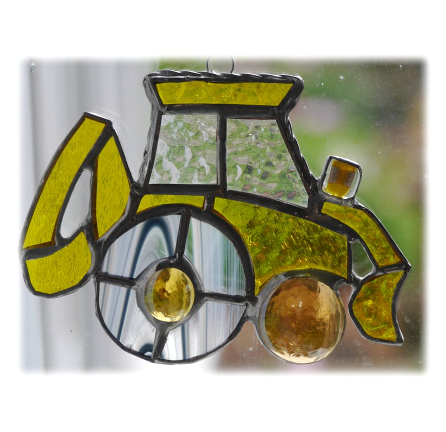 SoLD Digger Suncatcher Stained Glass British JCB Yellow 008