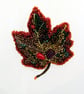 Leaf Brooch Beaded Embroidered Handmade Autumn Pin Statement Jewellery - Image 2