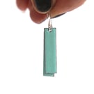 Dangley enamel earrings in a rectangle shape - mint green
