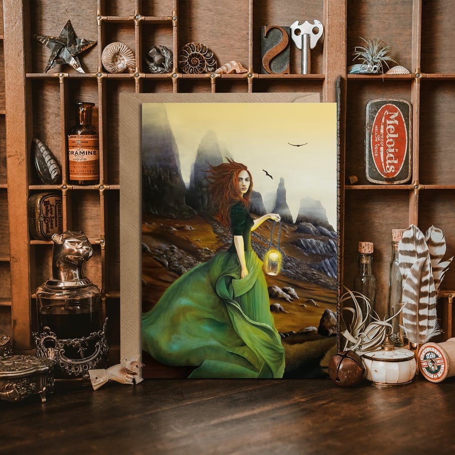 Fine Art Greeting Card, "Storr"- Scottish scene with a wee touch of glitter 