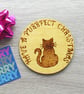 Cat Coaster - Christmas cat  - Image 1