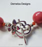 Designer Peach Quartz & Quartzite Statement Silver Plated Necklace. ONE OFF - Image 5