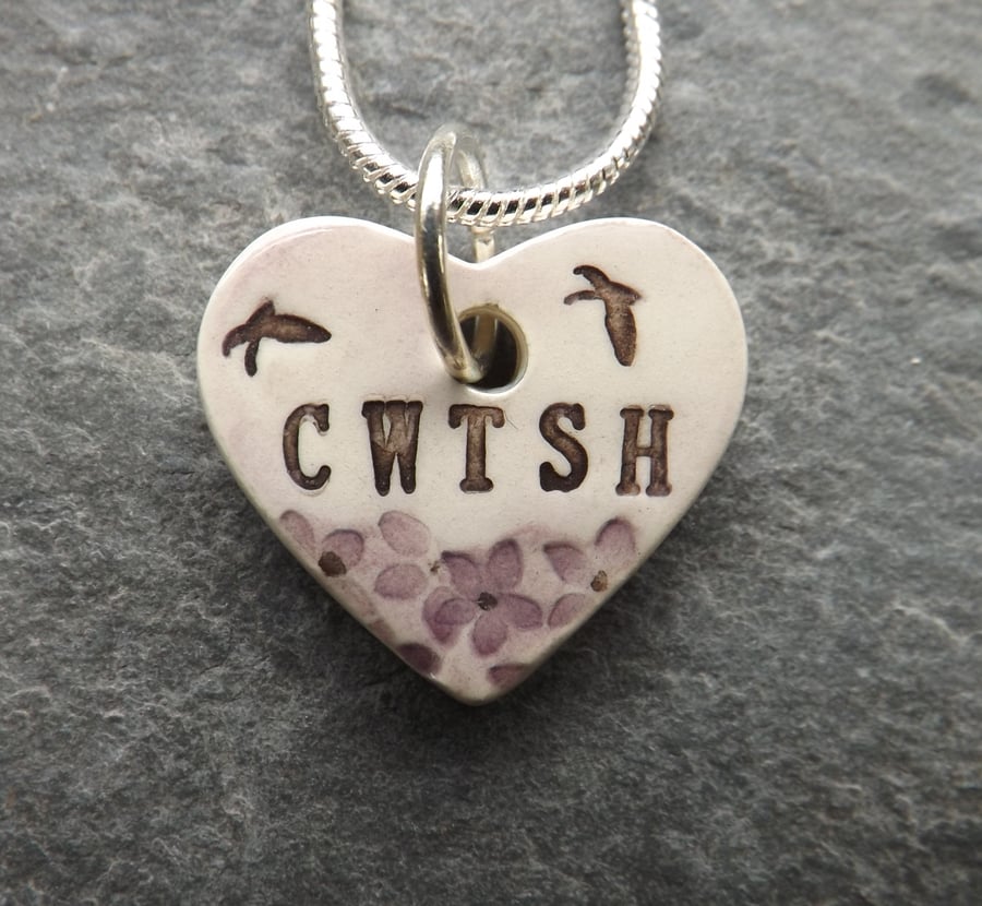 Calon Cwtsh Ceramic Heart Pendant
