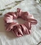 Rose Pink Satin Scrunchie - Large - Image 2