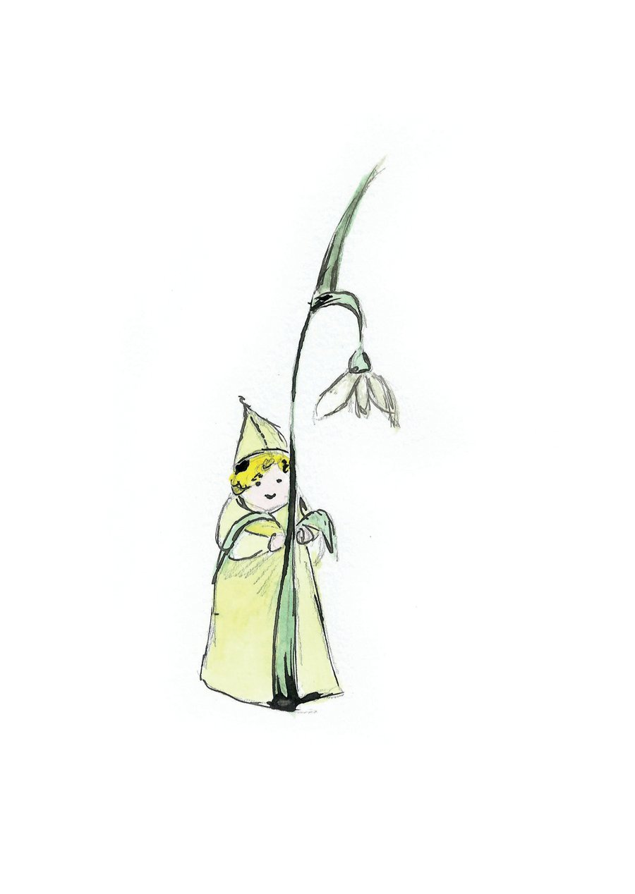 Springtime Snowdrop Fairy - 4pp A6 Easter Greetings Card - Free Postage
