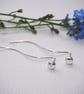Small Argentium silver stud earrings with extended ear wire - Image 5