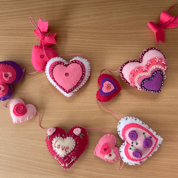 Heart Handmade Felt Bunting