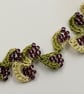 Crochet Cotton and Bead Necklace - Greens and Mauve - Image 3